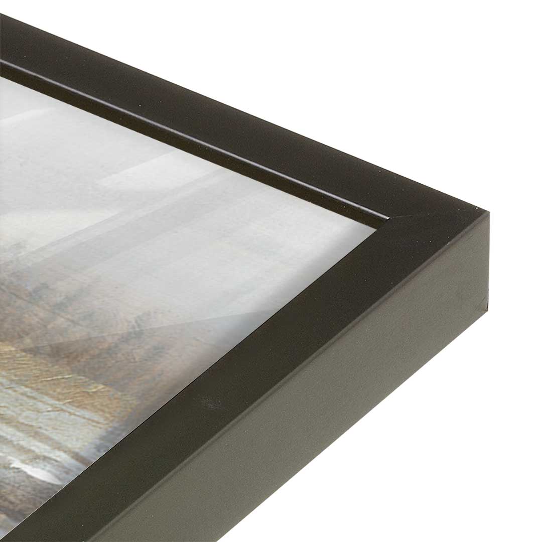 [Color:Satin Black], Picture of art in a Satin Black frame at an angle
