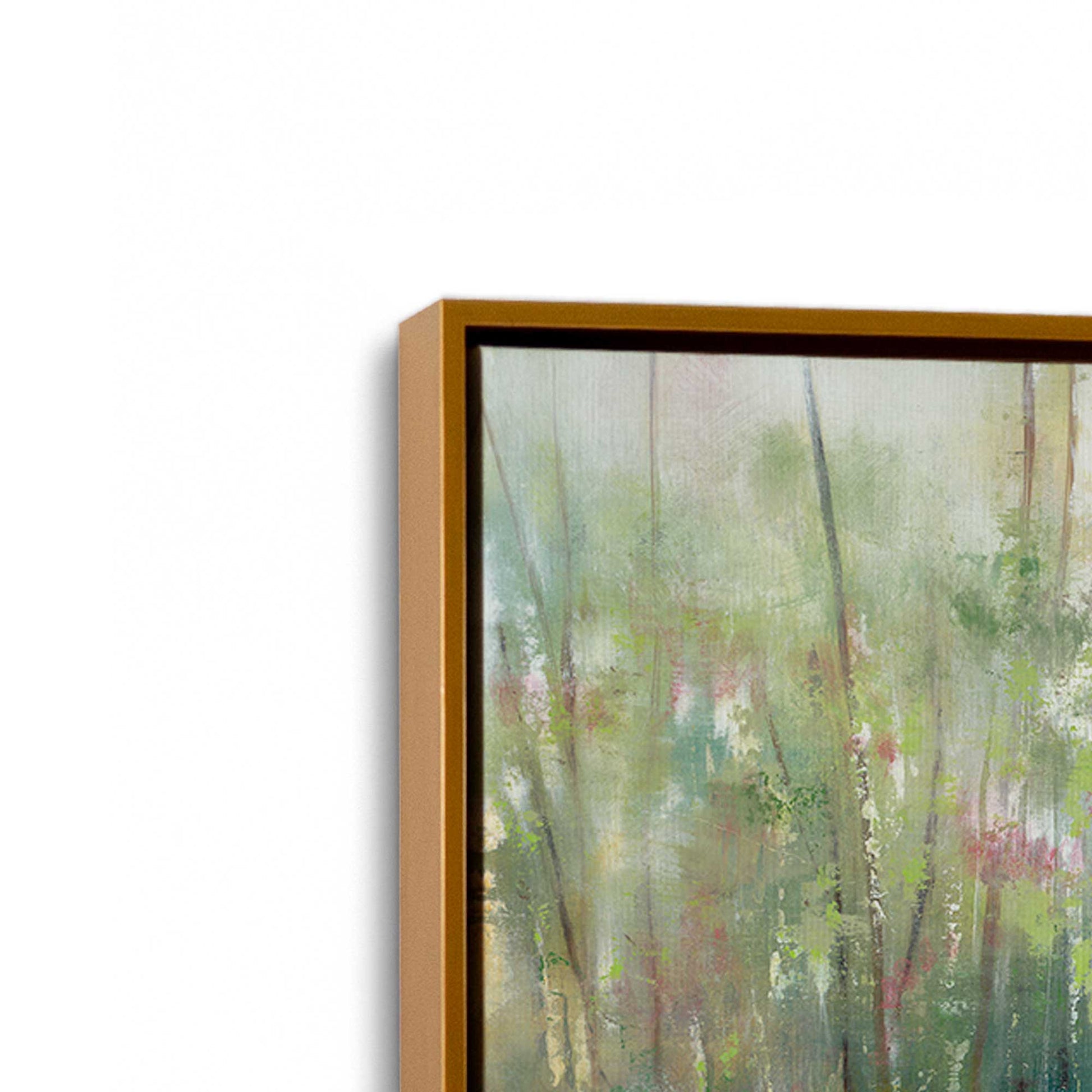 [Color:Polished Gold], Picture of art in a Polished Gold frame at an angle