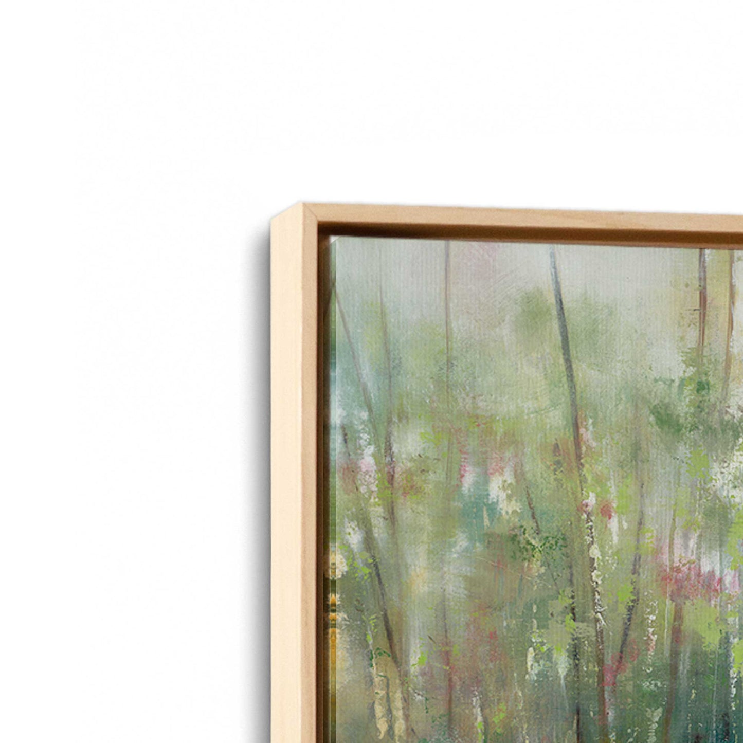 [Color:American Maple], Picture of art in a American Maple frame at an angle