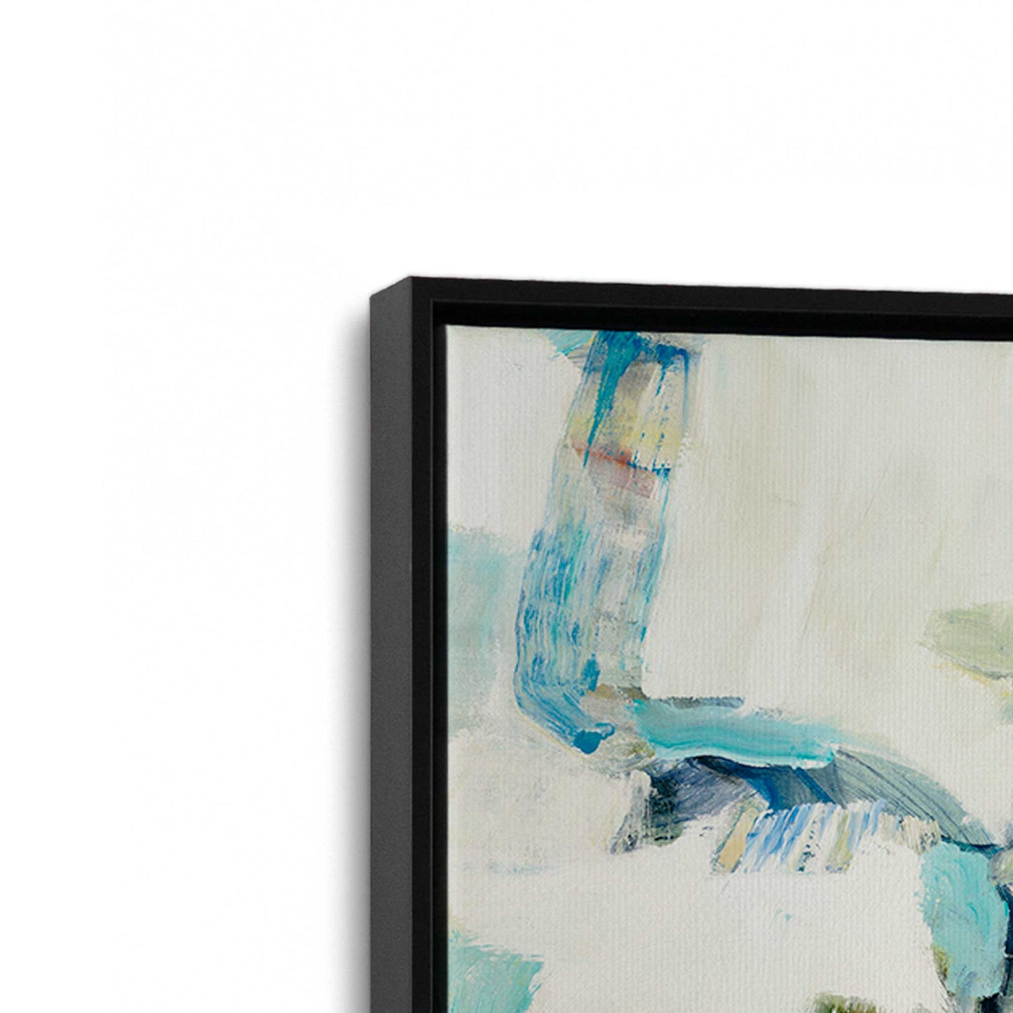 [Color:Satin Black], Picture of art in a Satin Black frame at an angle