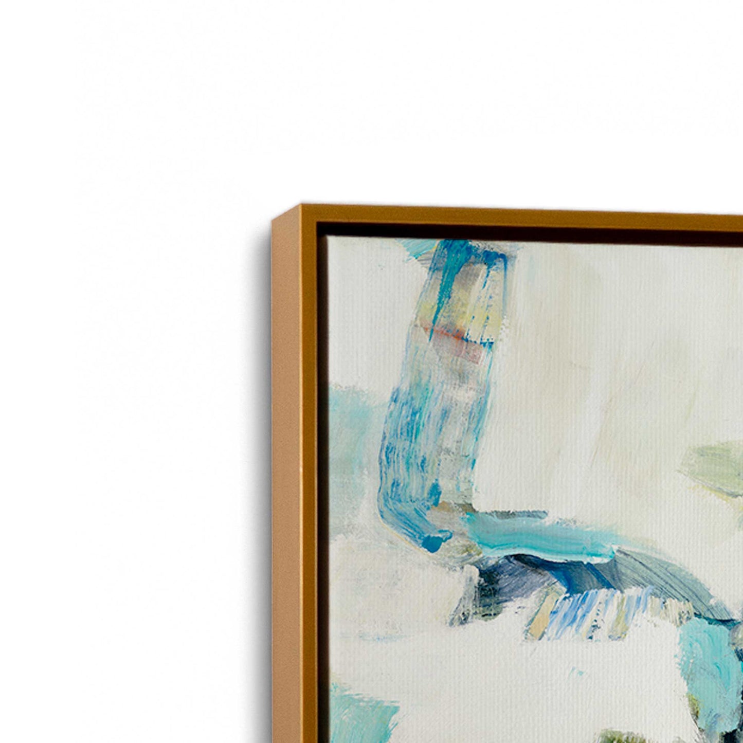 [Color:Polished Gold], Picture of art in a Polished Gold frame at an angle