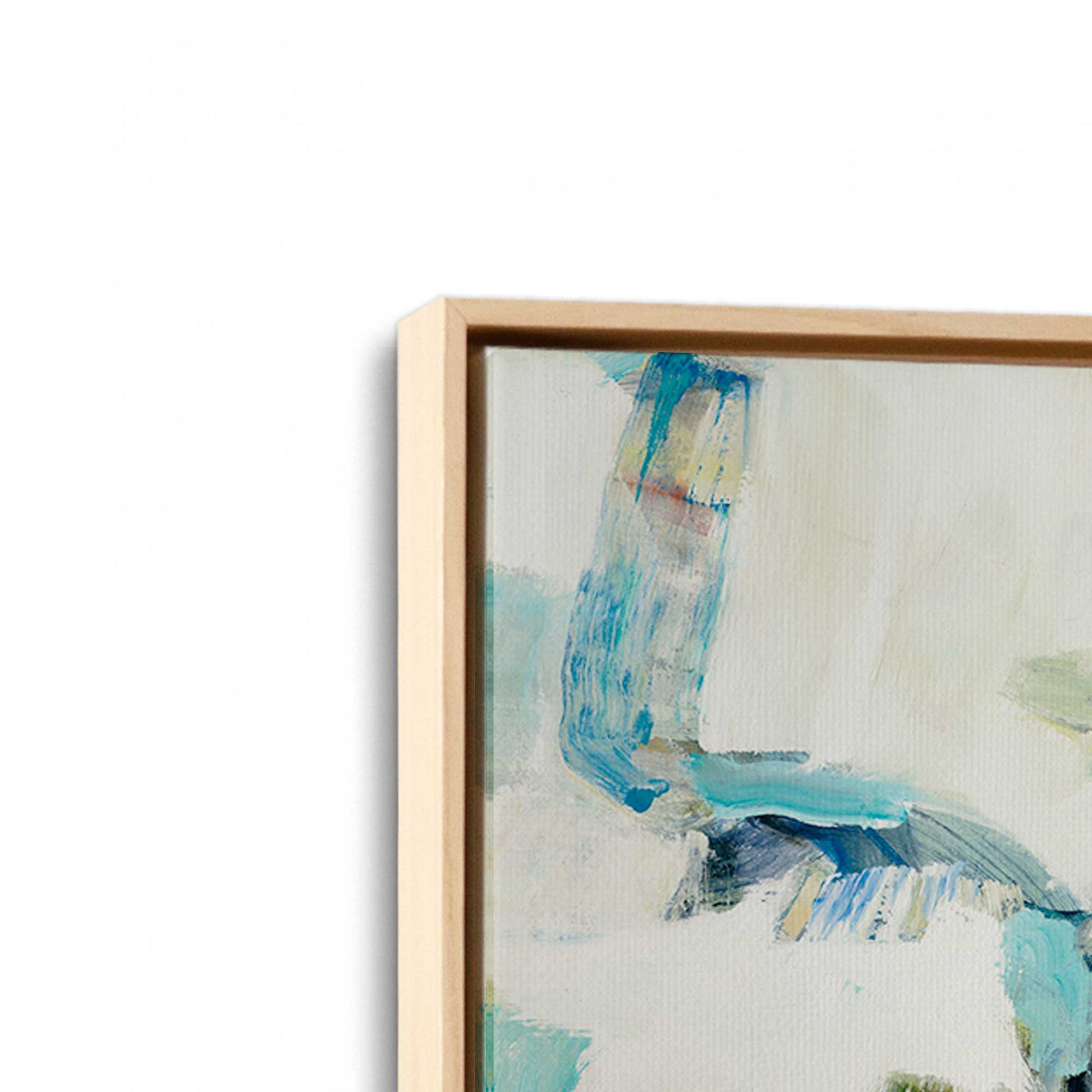 [Color:American Maple], Picture of art in a American Maple frame at an angle