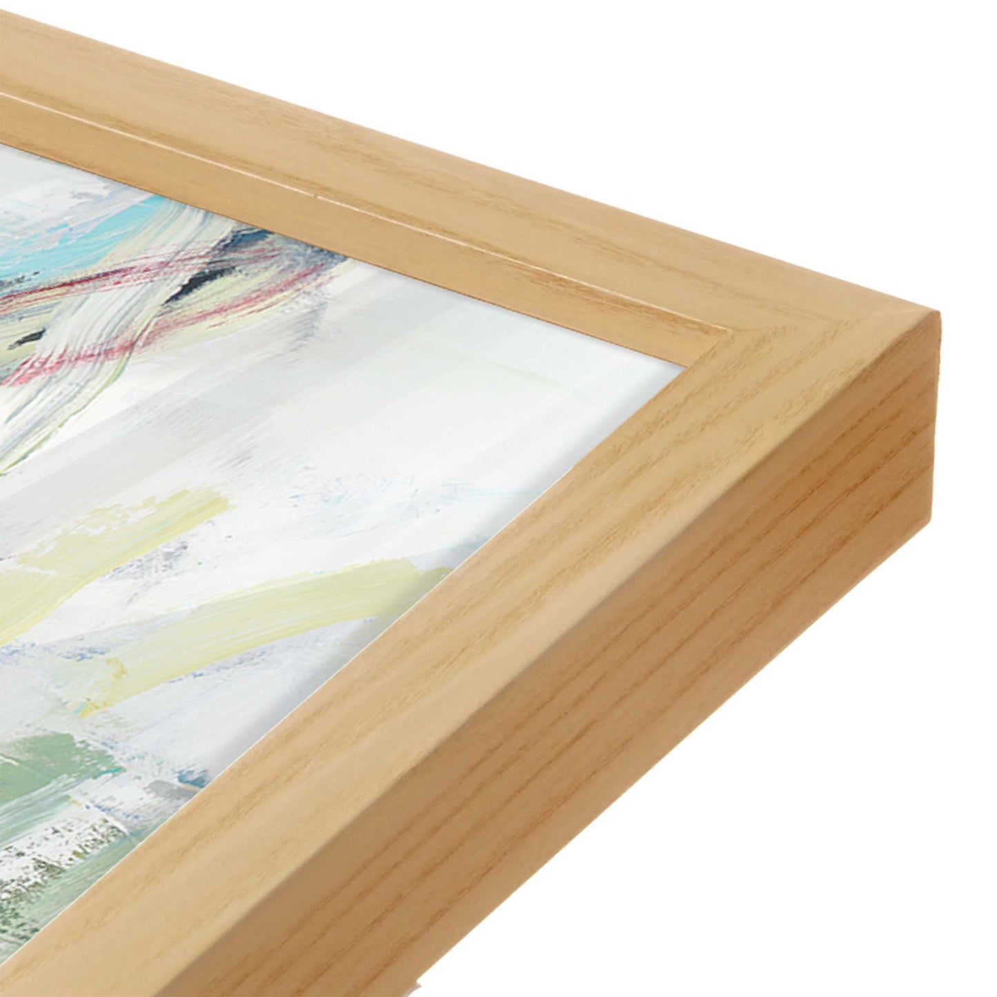 [Color:American Maple], Picture of art in a American Maple frame at an angle
