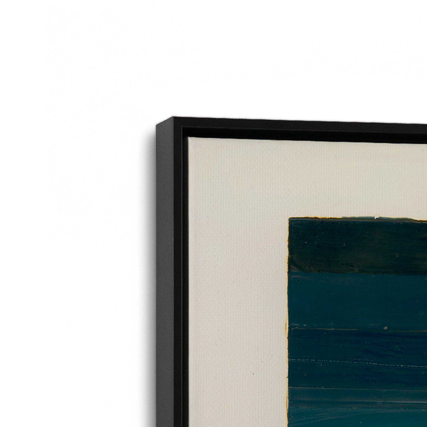 [Color:Satin Black], Picture of art in a Satin Black frame at an angle