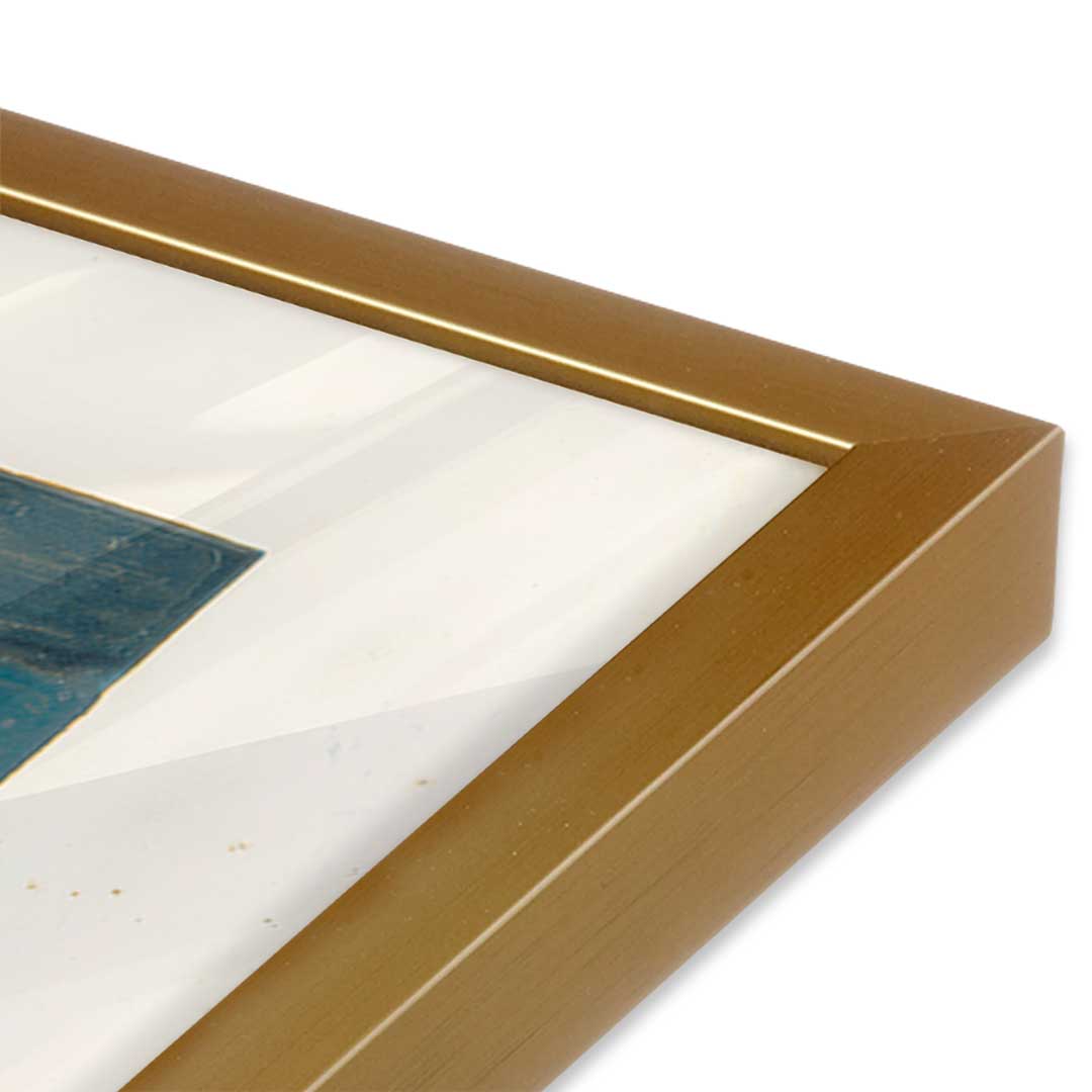 [Color:Polished Gold], Picture of art in a Polished Gold frame at an angle