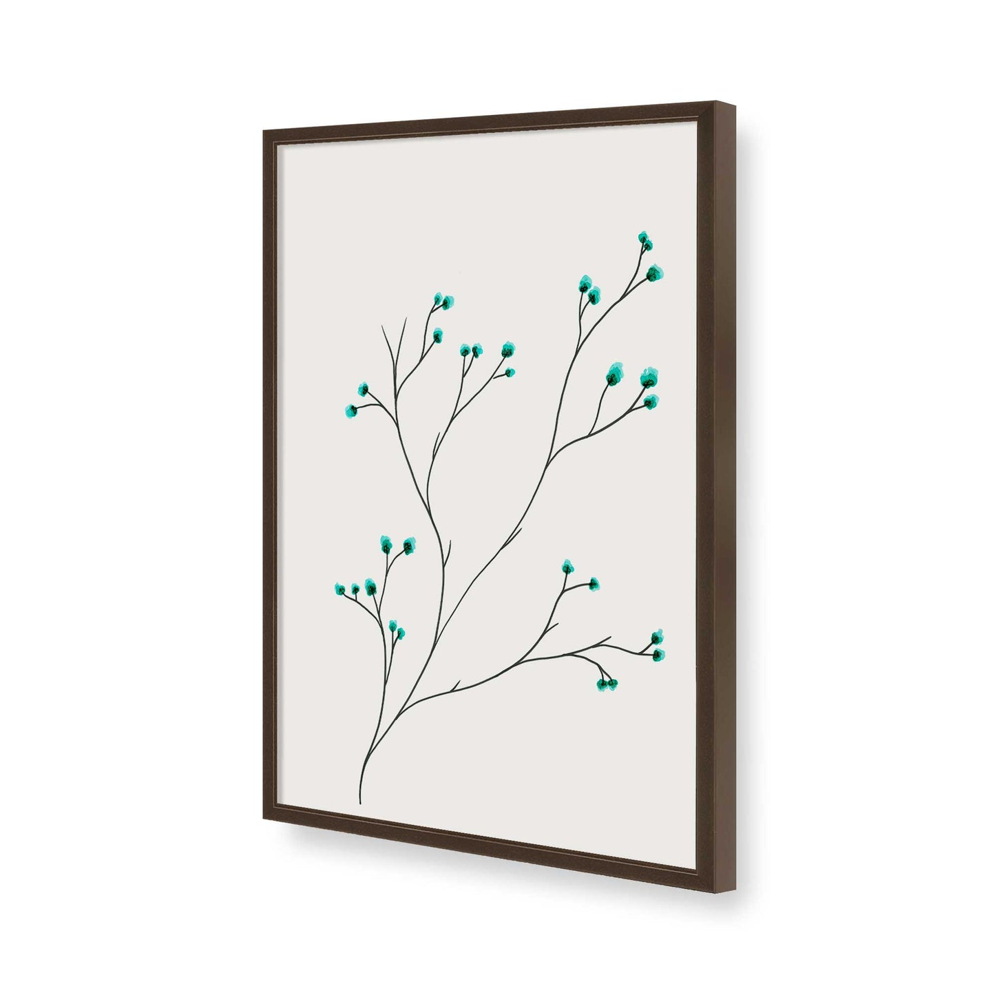 [Color:Brown], Picture of art in a Brown frame of the corner