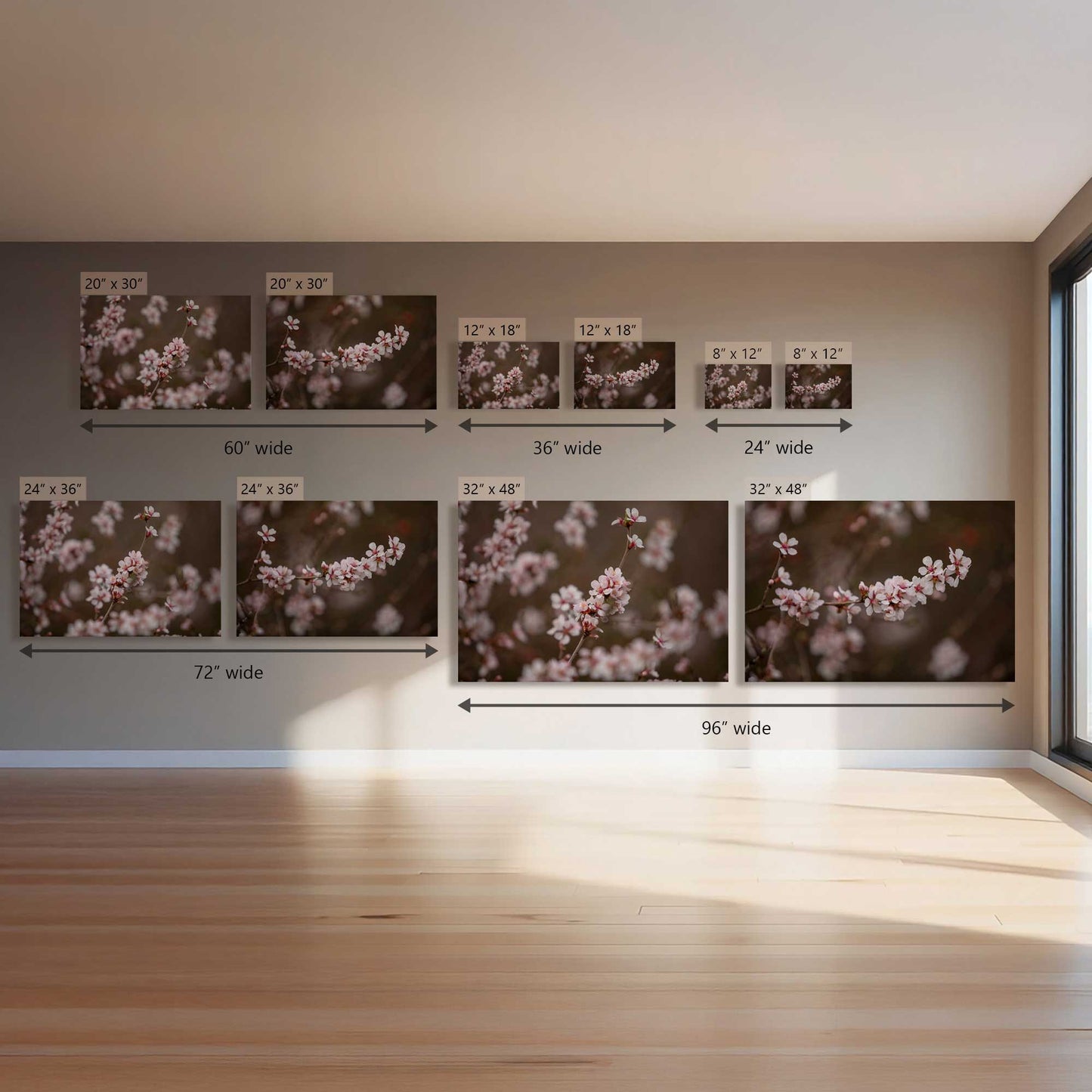 Pretty Pink Blossoms, Set of 2 Canvas Prints