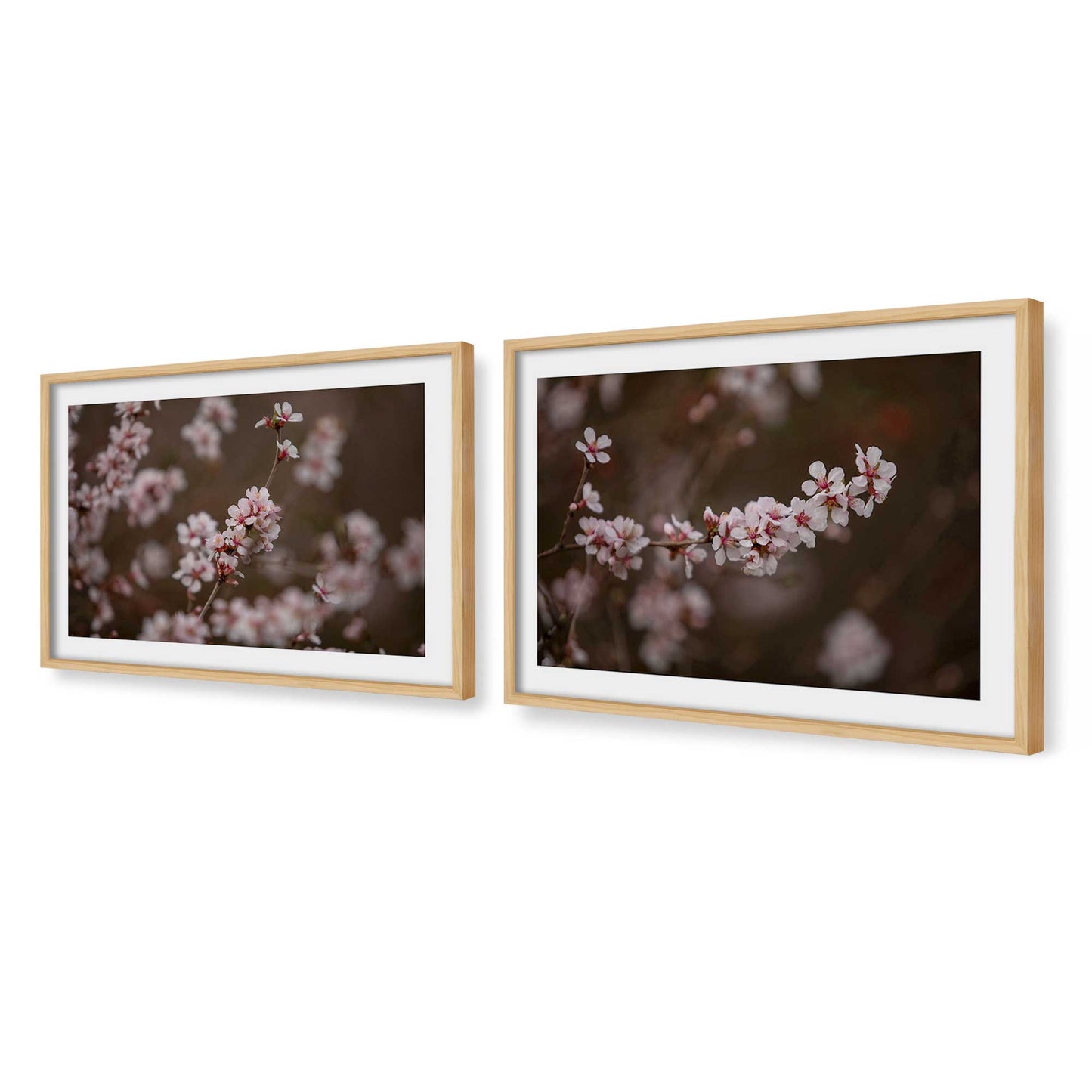 [Color:American Maple], Picture of art in a American Maple frame at an angle