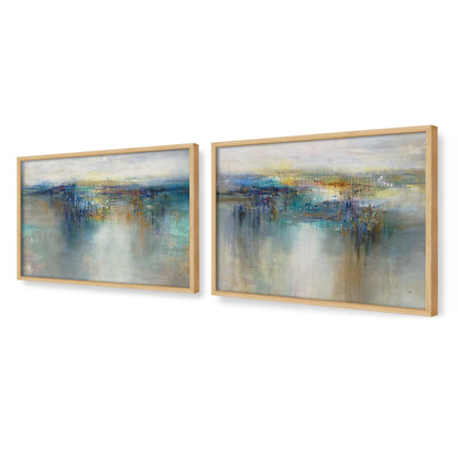 [Color:American Maple], Picture of art in a American Maple frame at an angle