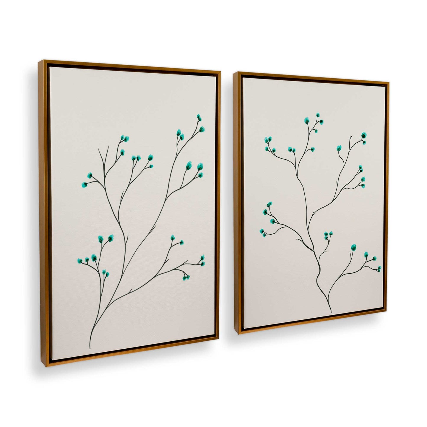 [Color:Polished Gold], Picture of art in a Polished Gold frame at an angle