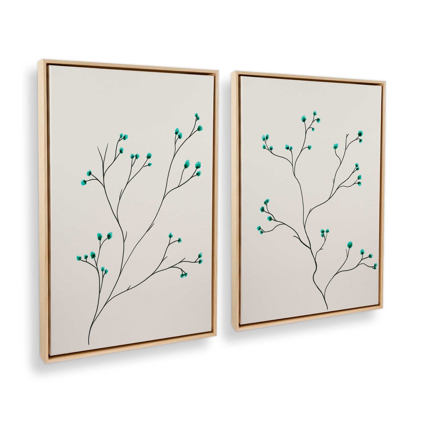 [Color:American Maple], Picture of art in a American Maple frame at an angle