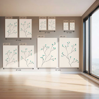 Teal Bloom Pop, Set of 2 Canvas Prints