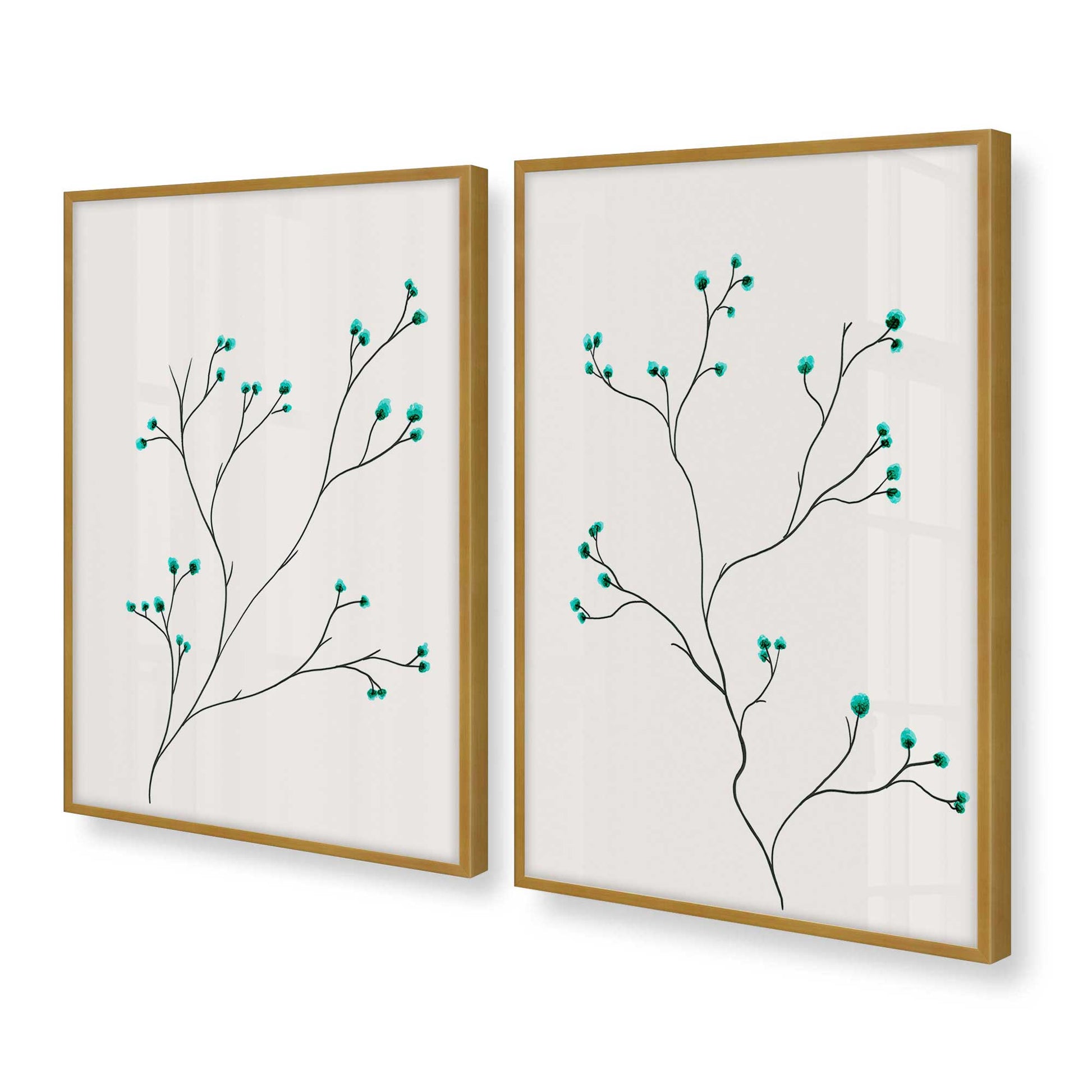 [Color:Polished Gold], Picture of art in a Polished Gold frame at an angle