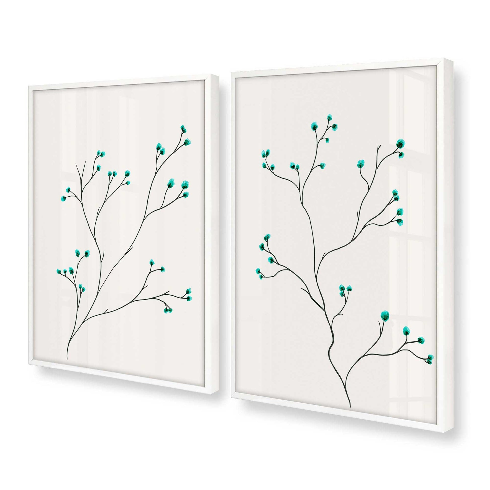 [Color:Opaque White], Picture of art in a Opaque White frame at an angle