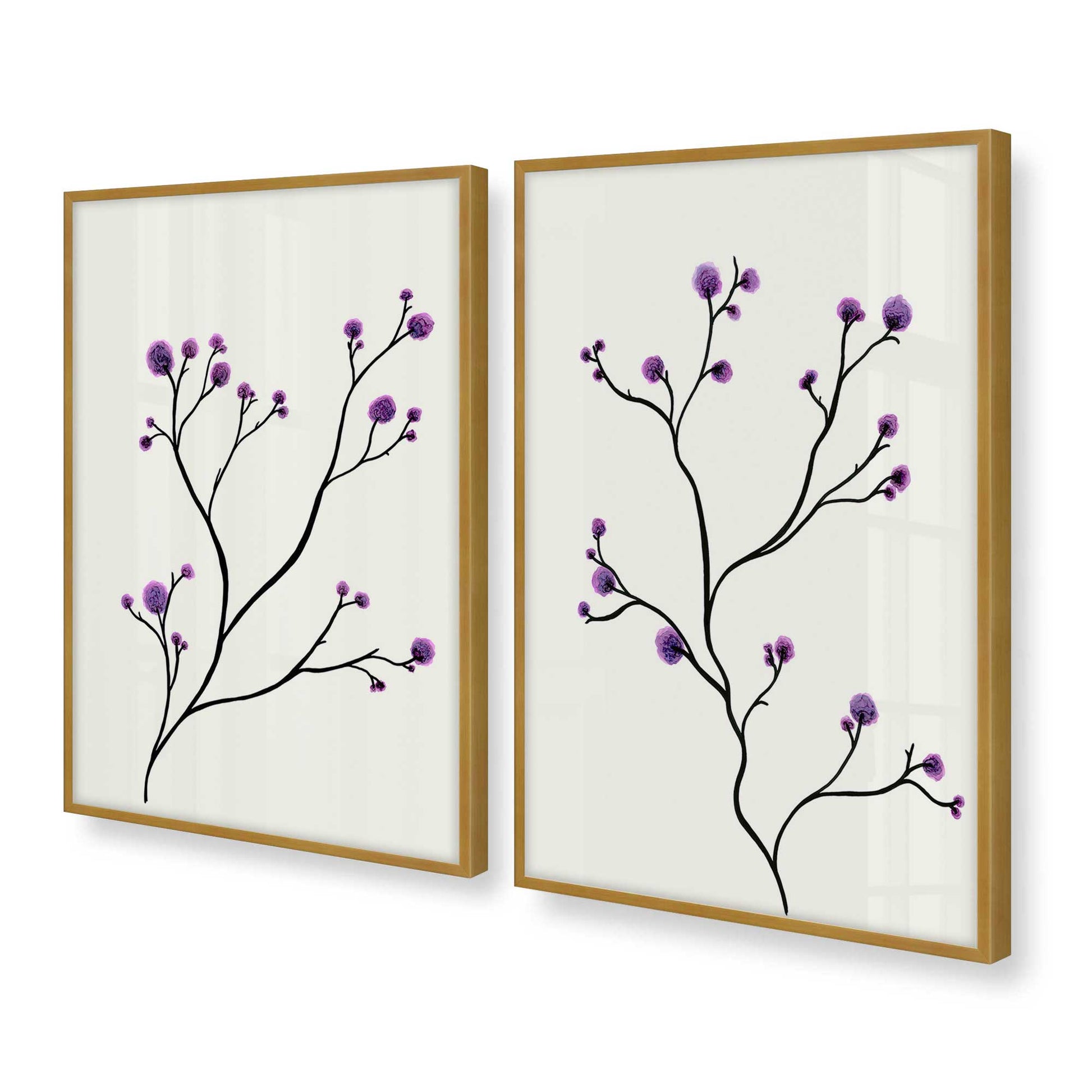 [Color:Polished Gold], Picture of art in a Polished Gold frame at an angle
