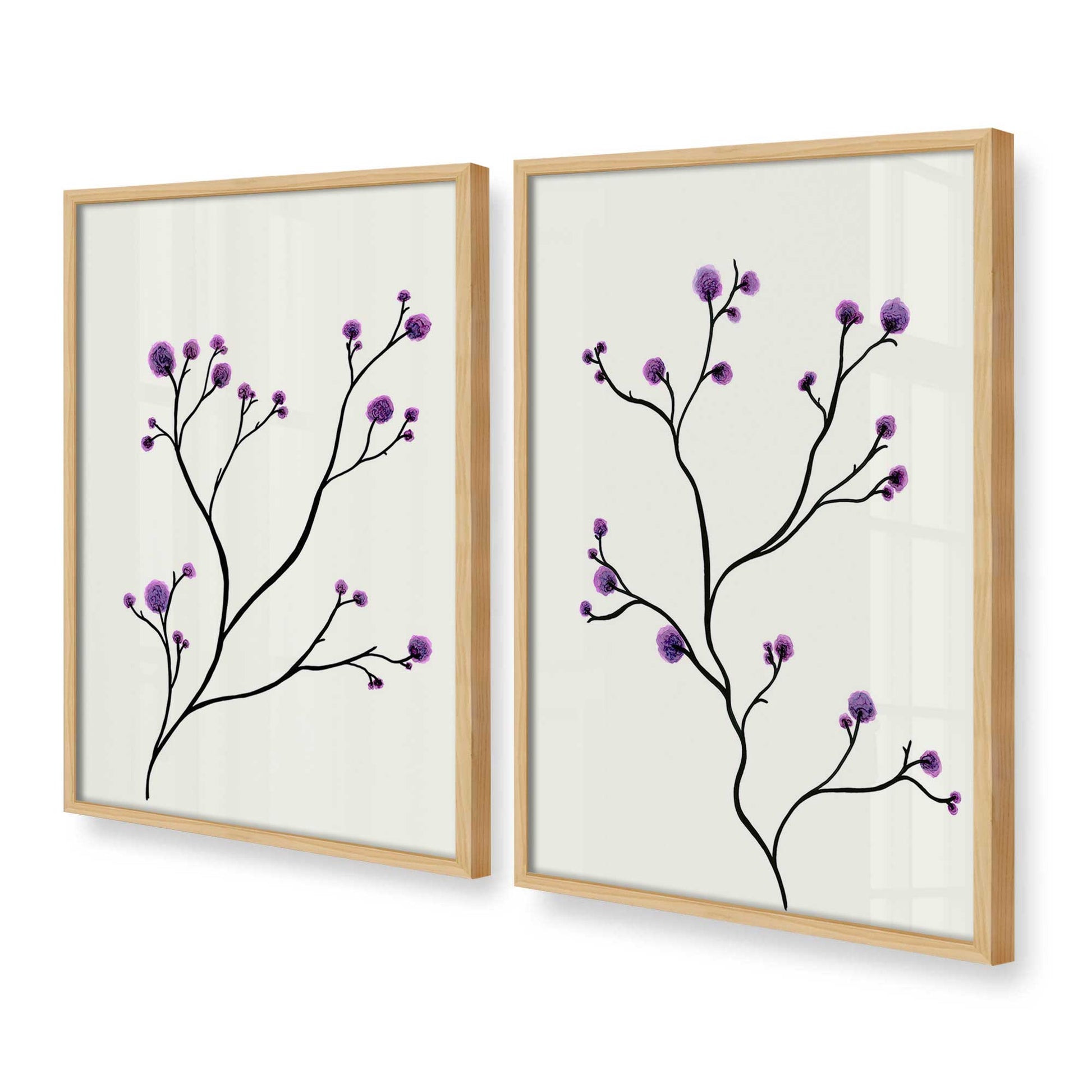 [Color:American Maple], Picture of art in a American Maple frame at an angle