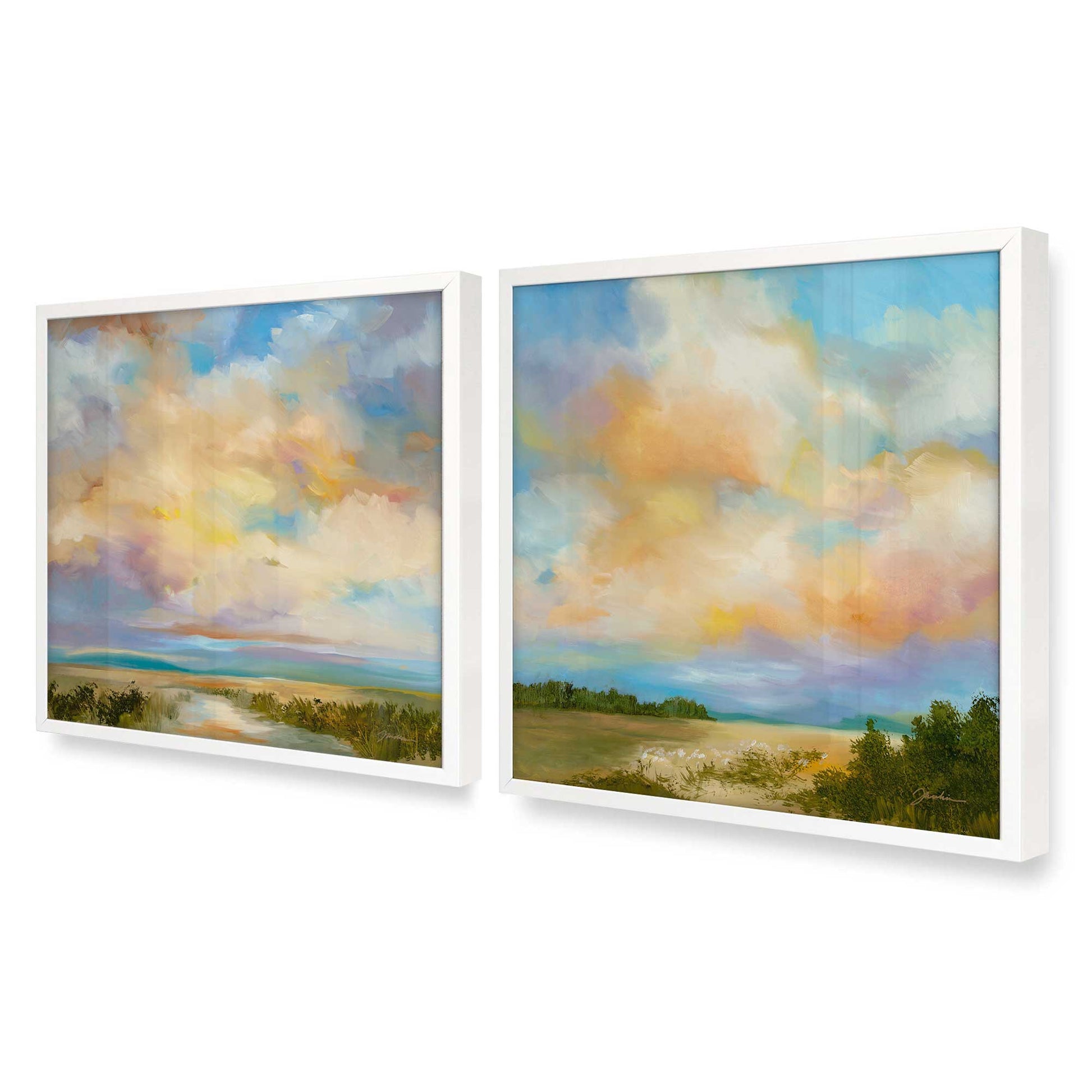 [Color:Opaque White], Picture of art in an Opaque White frame at an angle