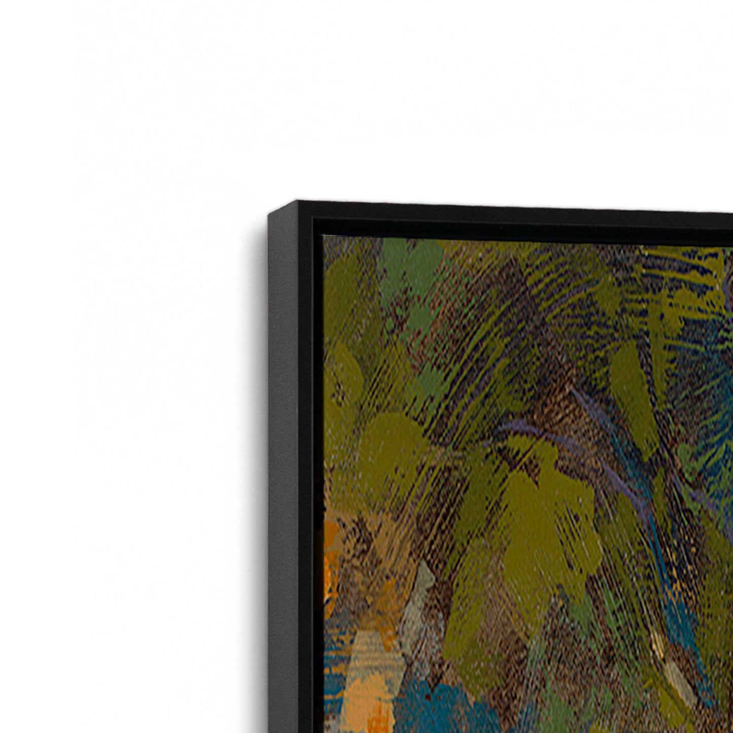 [Color:Satin Black], Picture of art in a Satin Black frame at an angle