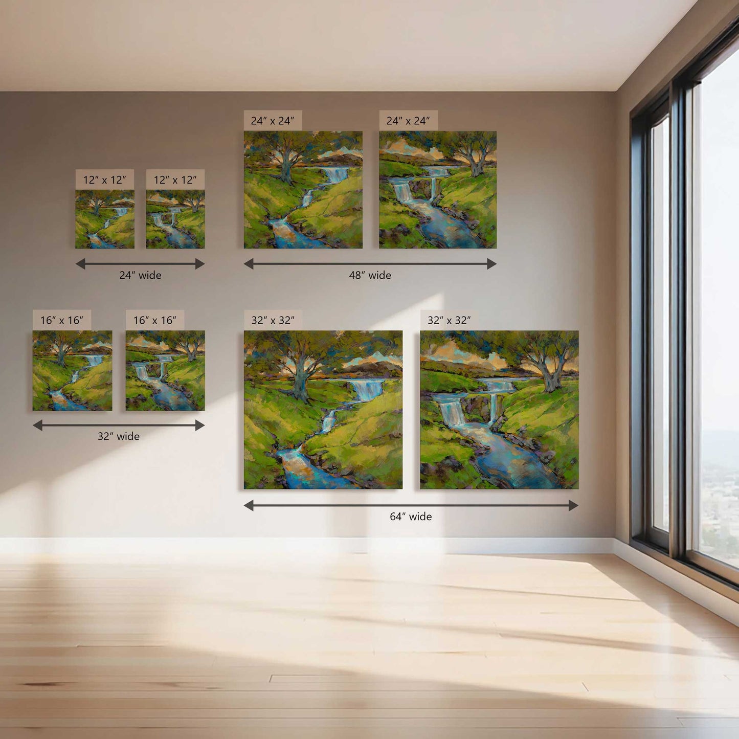 Happy Hills Splash, Set of 2 Canvas Prints