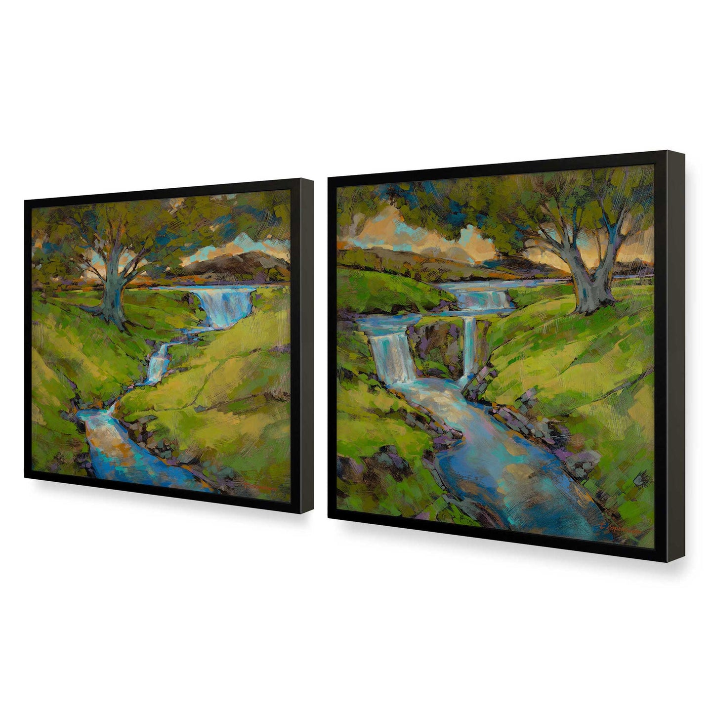[Color:Satin Black], Picture of art in a Satin Black frame at an angle