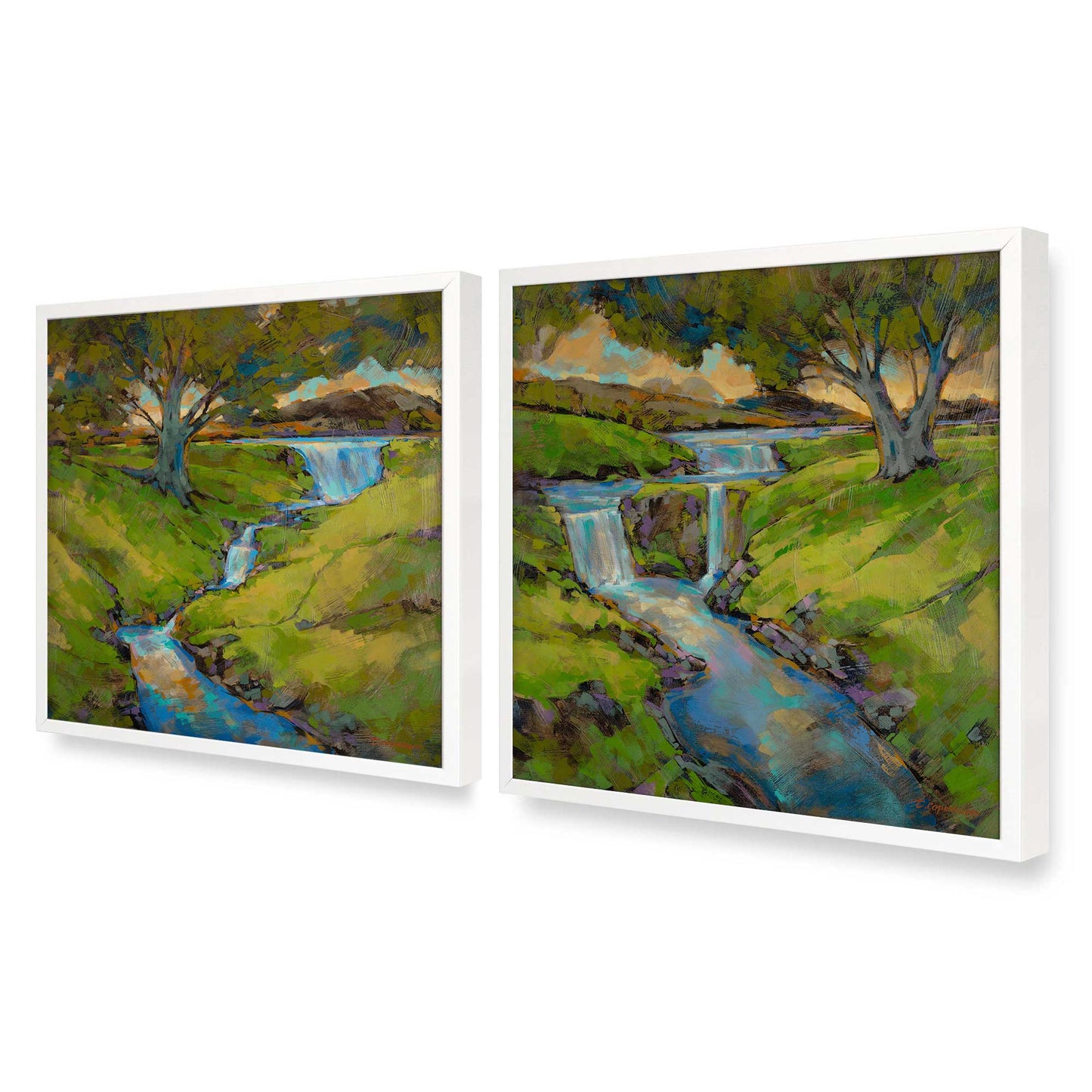 [Color:Opaque White], Picture of art in an Opaque White frame at an angle