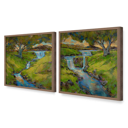 [Color:Walnut], Picture of art in a Walnut frame at an angle
