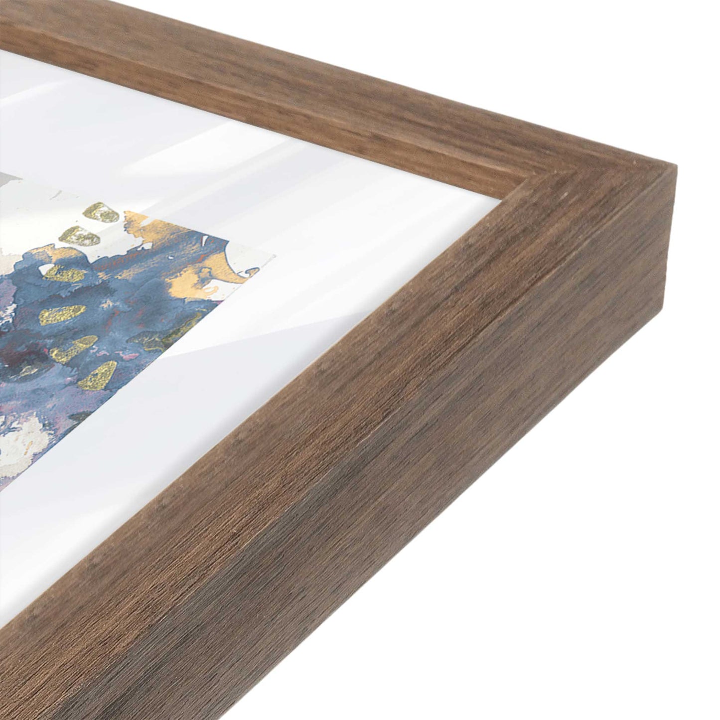 [Color:Walnut], Picture of art in a Walnut frame of the corner