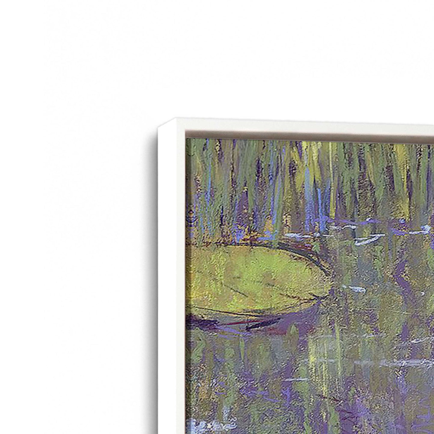 [Color:White], Picture of art in a White frame at an angle