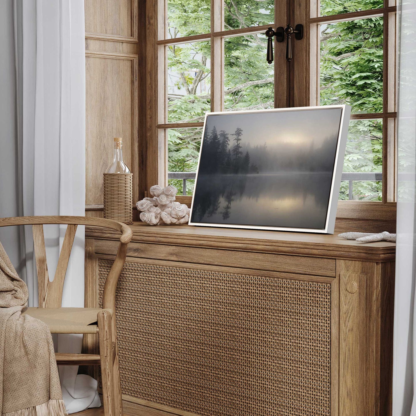 Foggy Lake Reflections Canvas Print