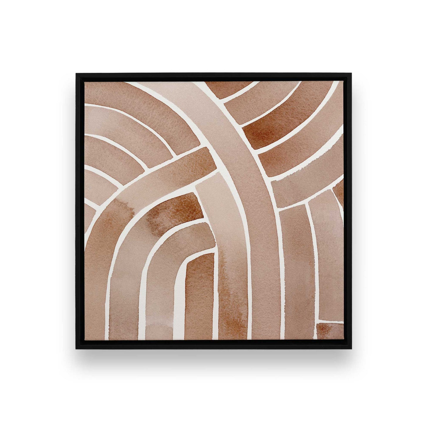 Soft Lines in Brown Canvas Print, Set of 2