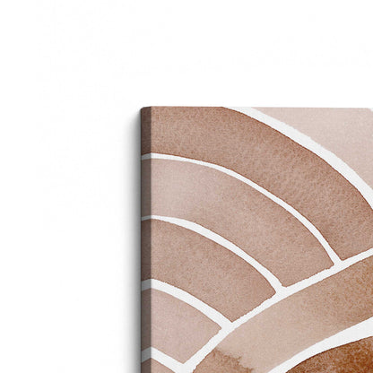 Soft Lines in Brown Canvas Print, Set of 2