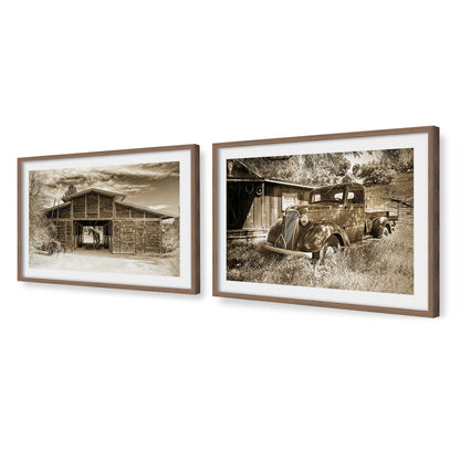 [Color:Walnut], Picture of art in a Walnut frame at an angle