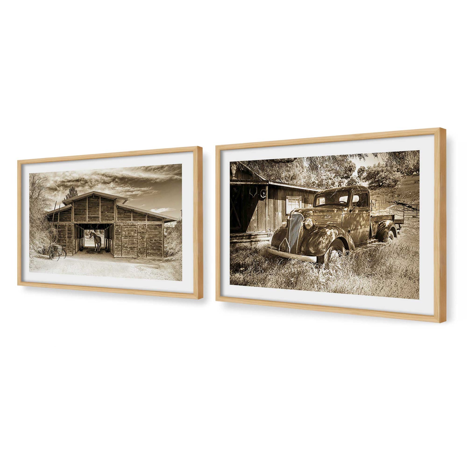 [Color:American Maple], Picture of art in a American Maple frame at an angle