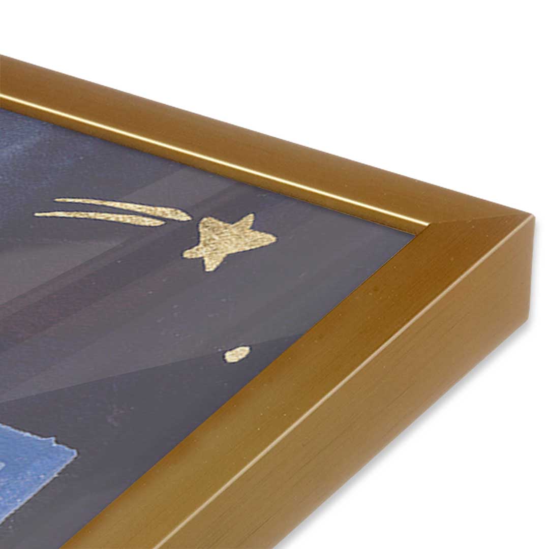 [Color:Polished Gold], Picture of art in a Polished Gold frame at an angle