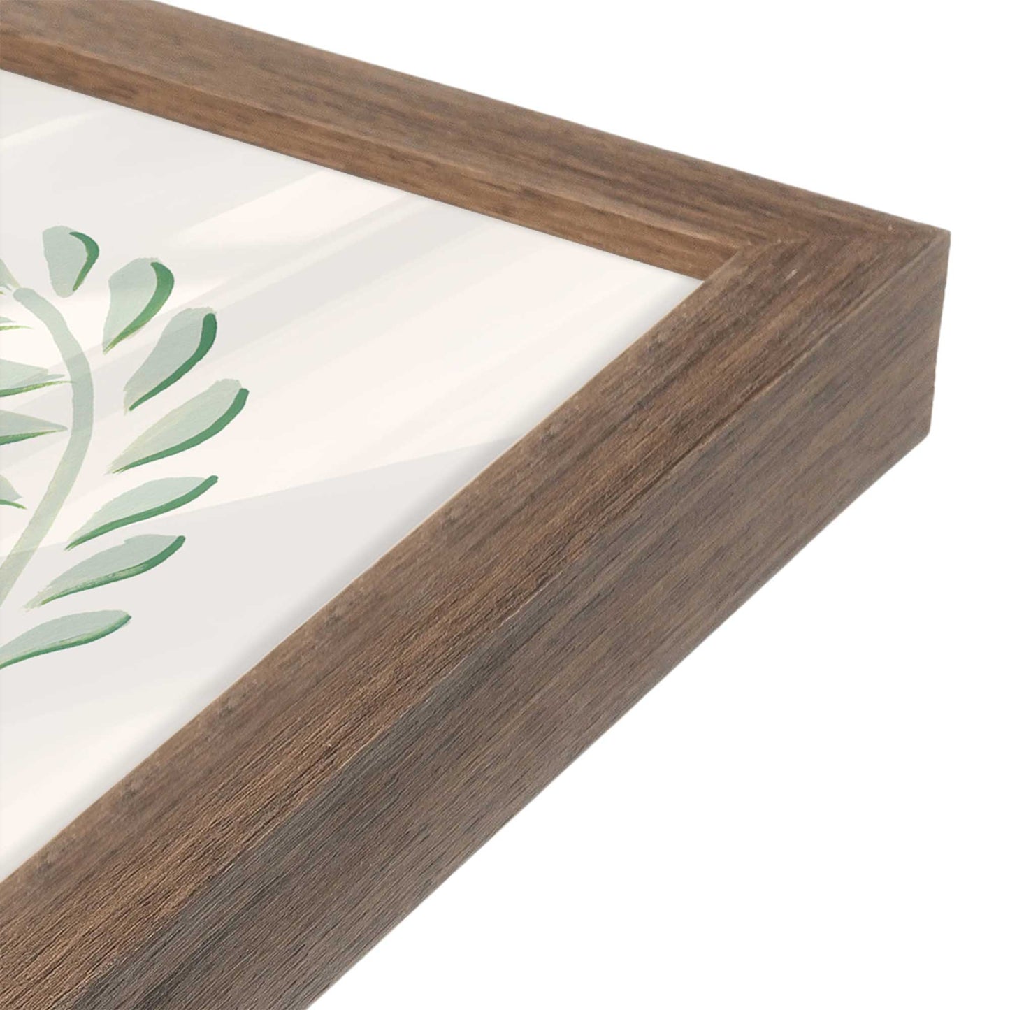 [Color:Walnut], Picture of art in a Walnut frame of the corner