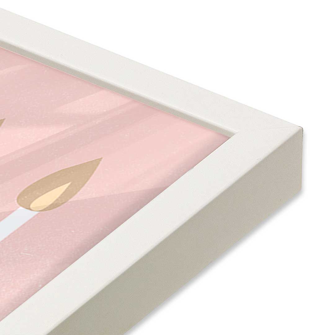 [Color:Opaque White], Picture of art in a Opaque White frame of the corner