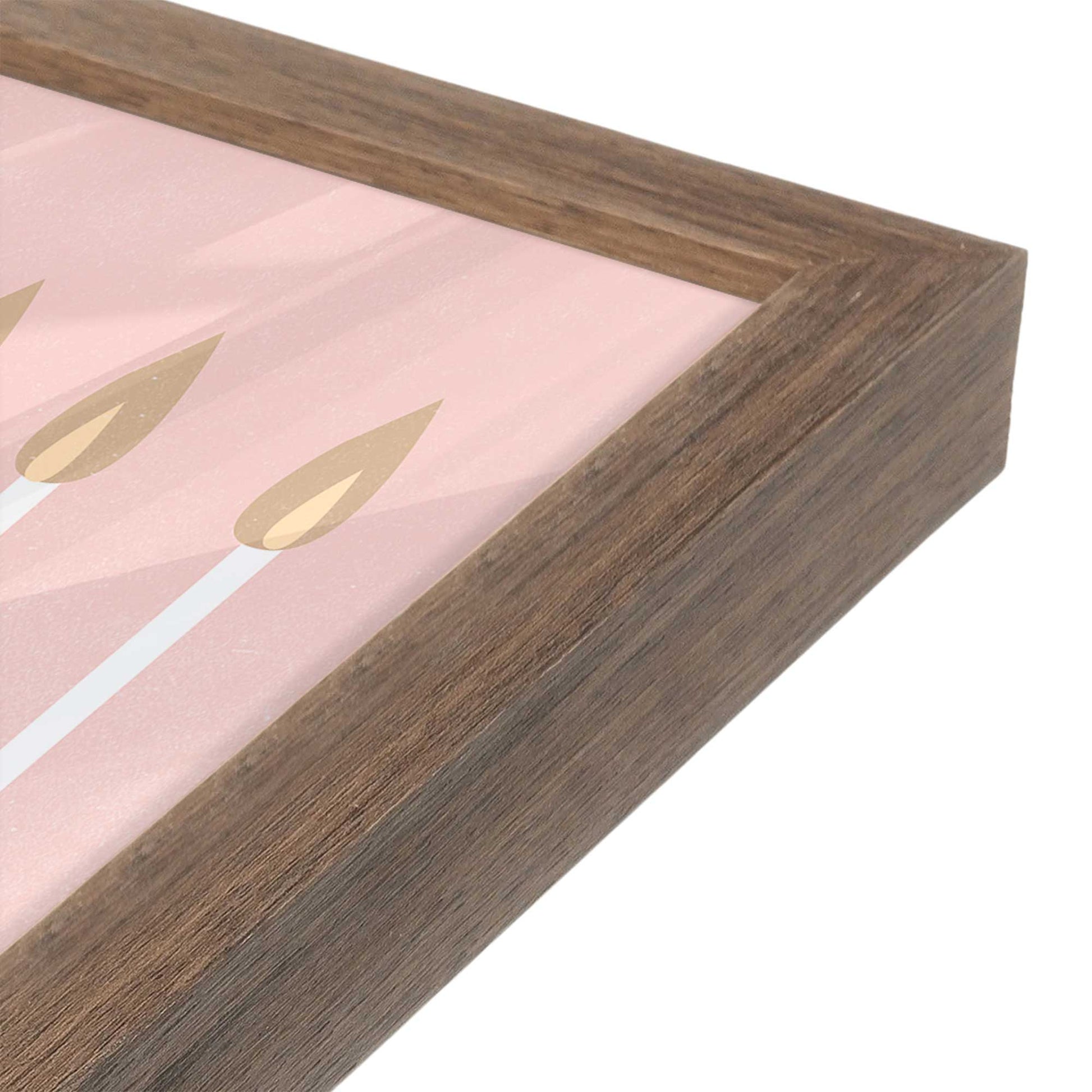 [Color:Walnut], Picture of art in a Walnut frame of the corner
