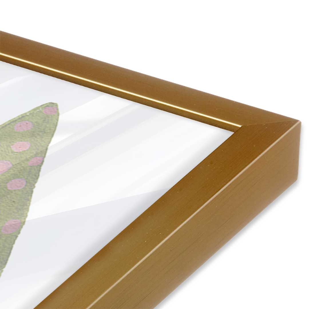 [Color:Polished Gold], Picture of art in a Polished Gold frame at an angle