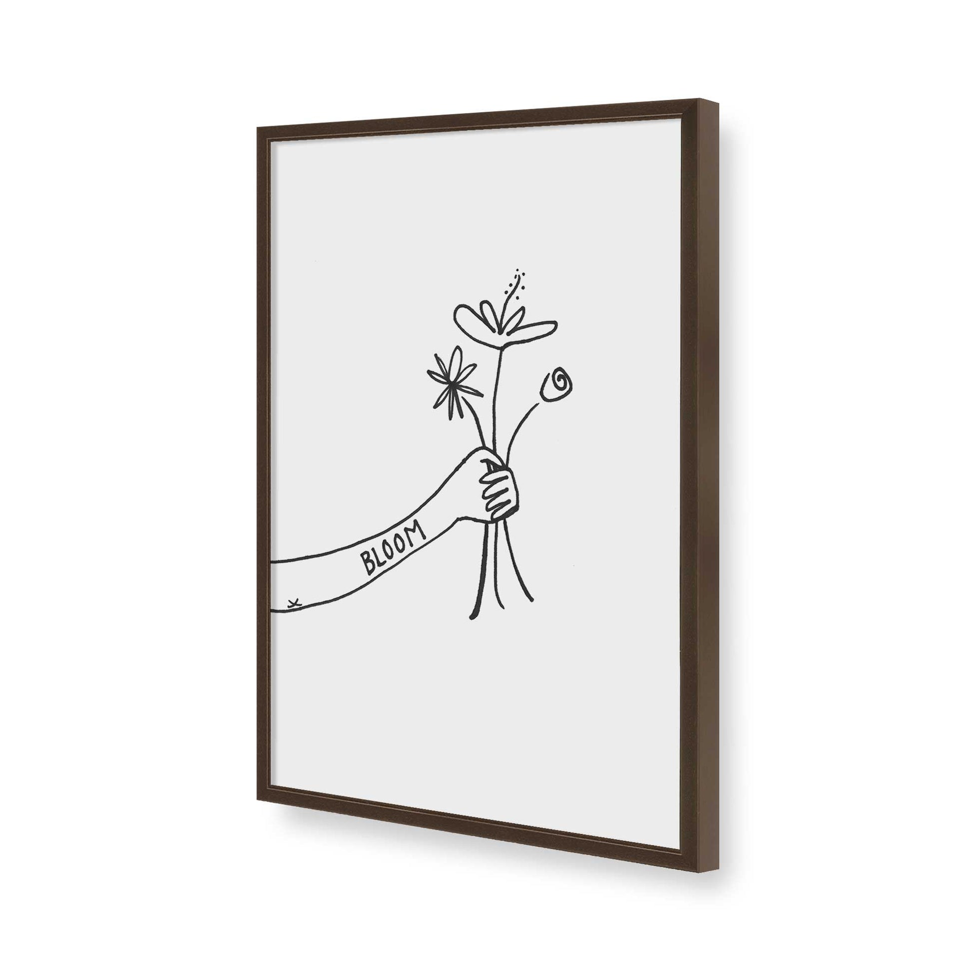 [Color:Brown], Picture of art in a Brown frame of the corner