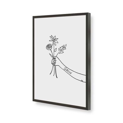 [Color:Satin Black], Picture of art in a Satin Black frame of the corner