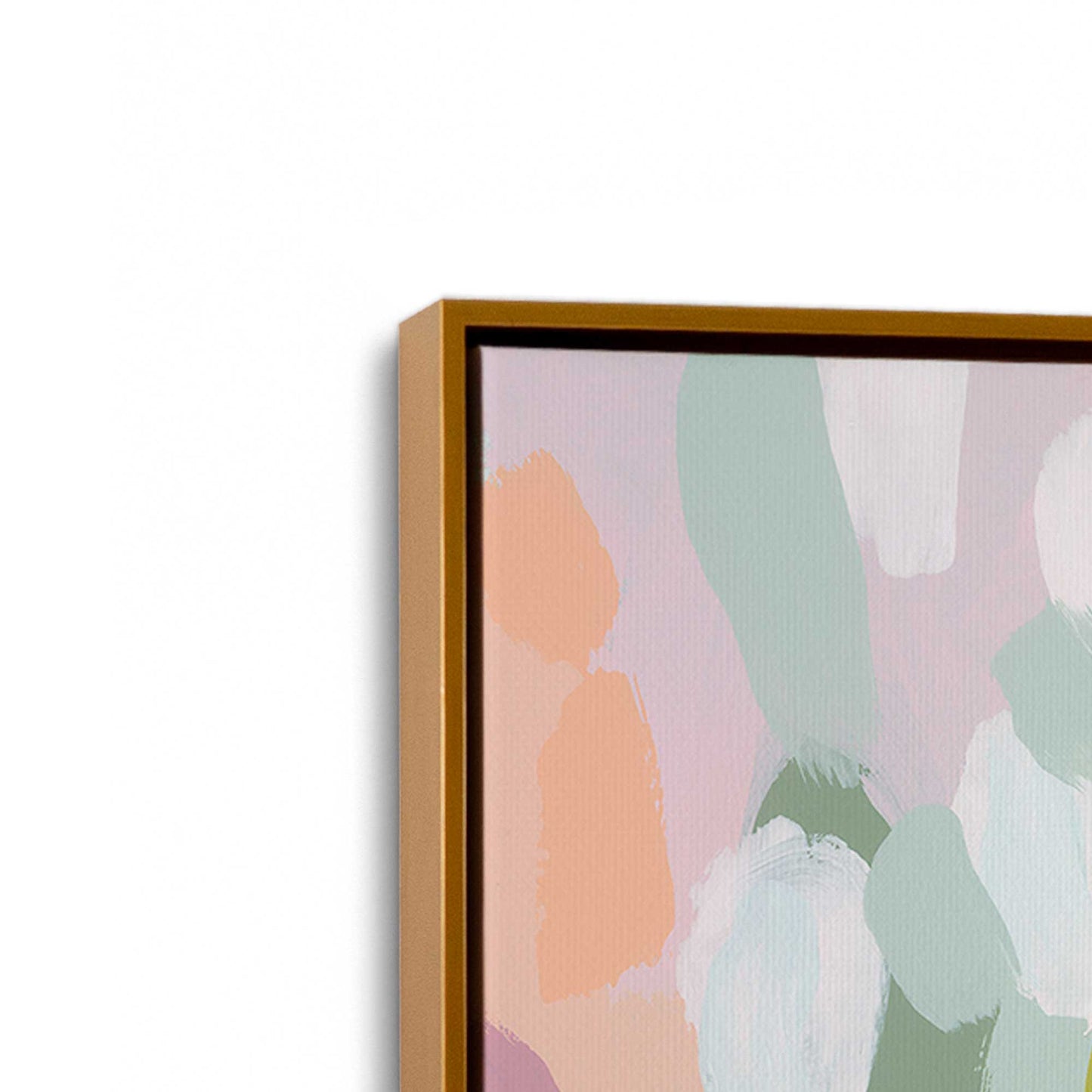 [Color:Polished Gold], Picture of art in a Polished Gold frame at an angle
