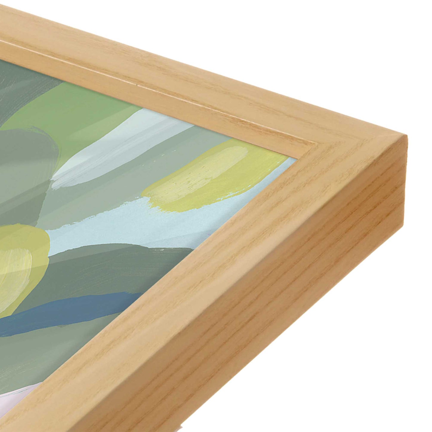 [Color:American Maple], Picture of art in a American Maple frame at an angle