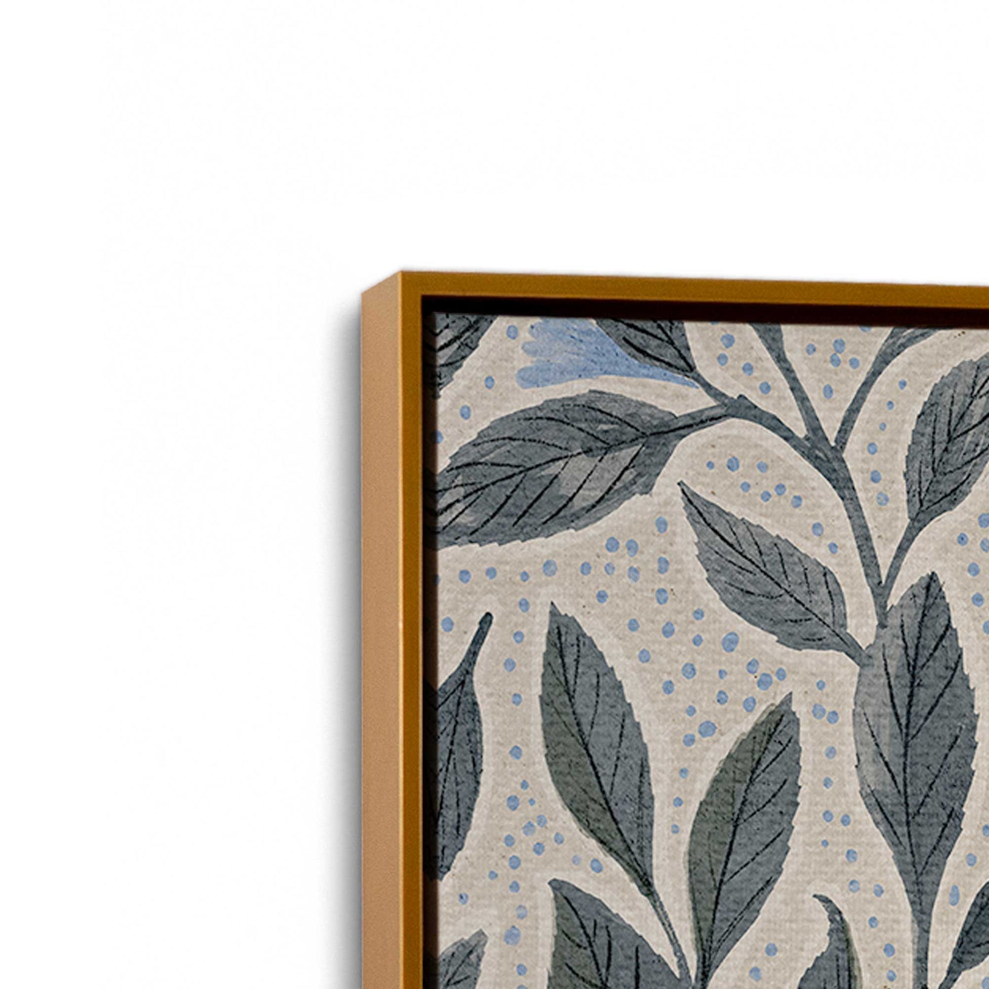 [Color:Polished Gold], Picture of art in a Polished Gold frame at an angle