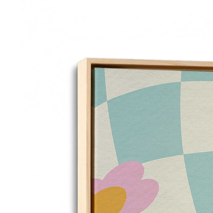 [Color:American Maple], Picture of art in a American Maple frame at an angle
