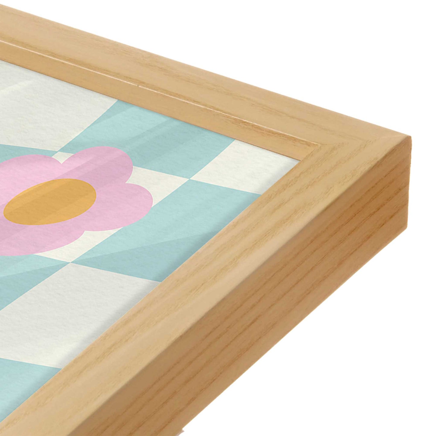 [Color:American Maple], Picture of art in a American Maple frame at an angle