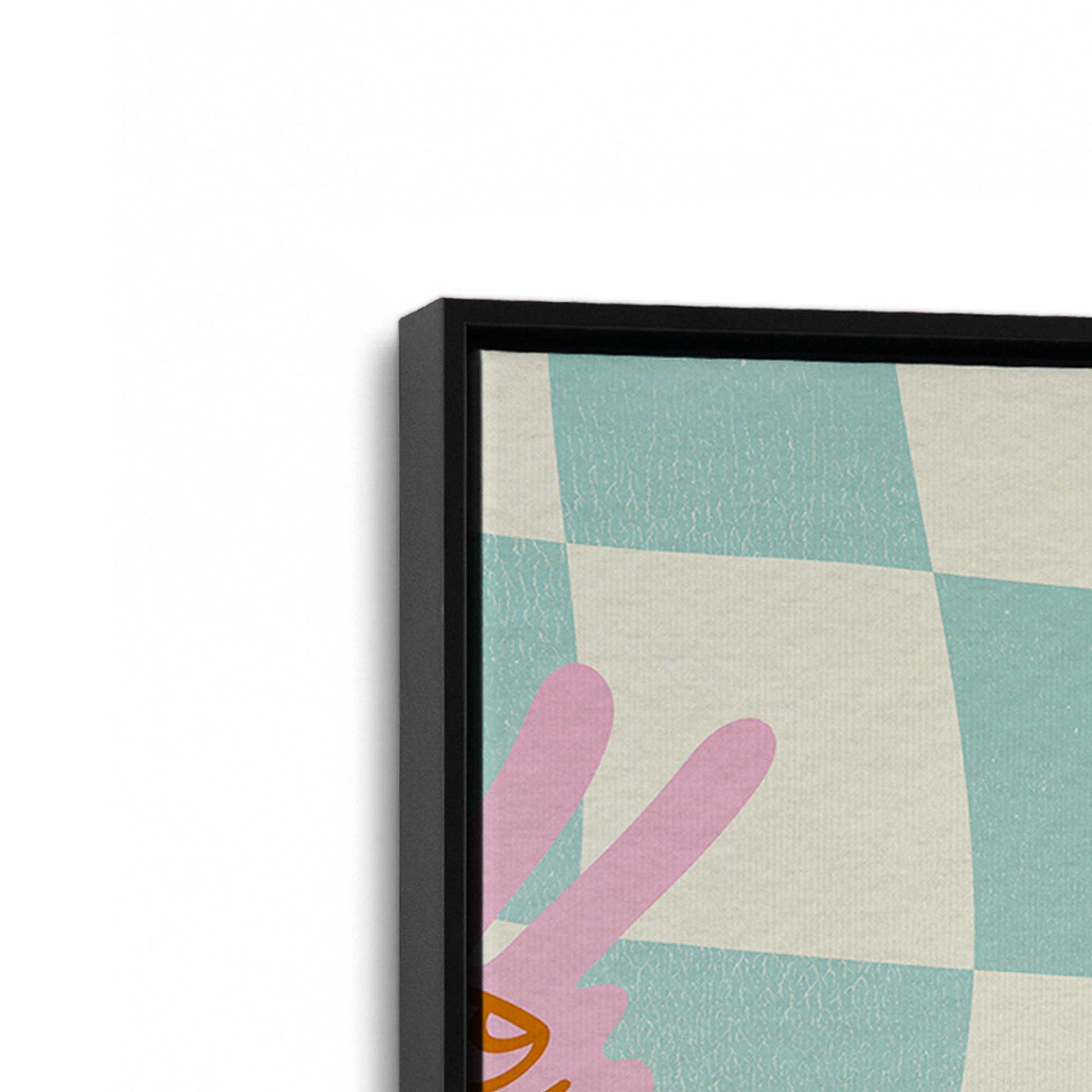 [Color:Satin Black], Picture of art in a Satin Black frame at an angle