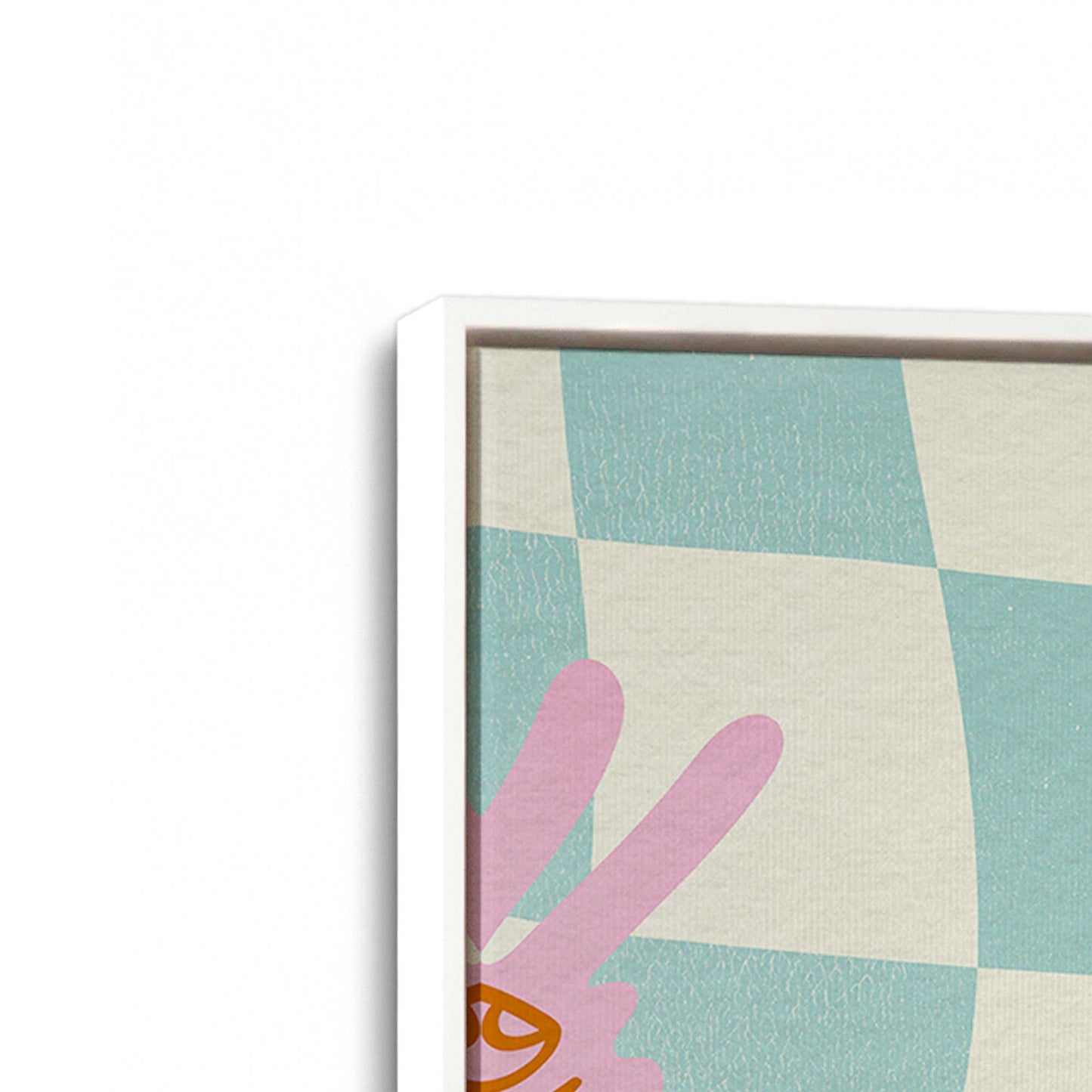 [Color:Opaque White], Picture of art in a White frame at an angle