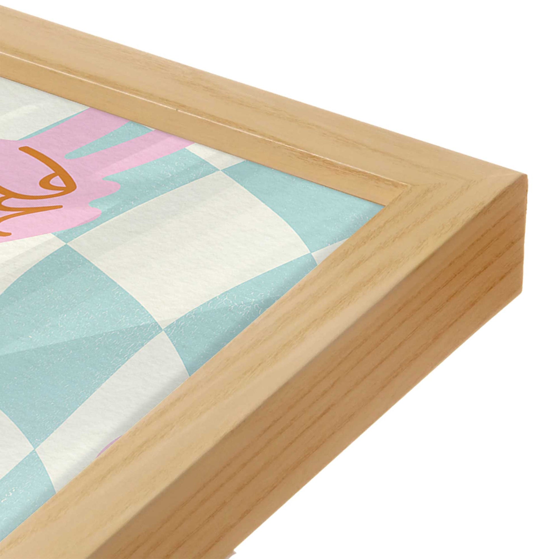 [Color:American Maple], Picture of art in a American Maple frame at an angle