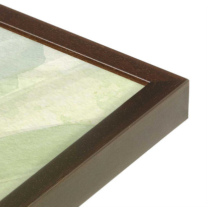 [Color:Brown], Picture of art in a Brown frame at an angle
