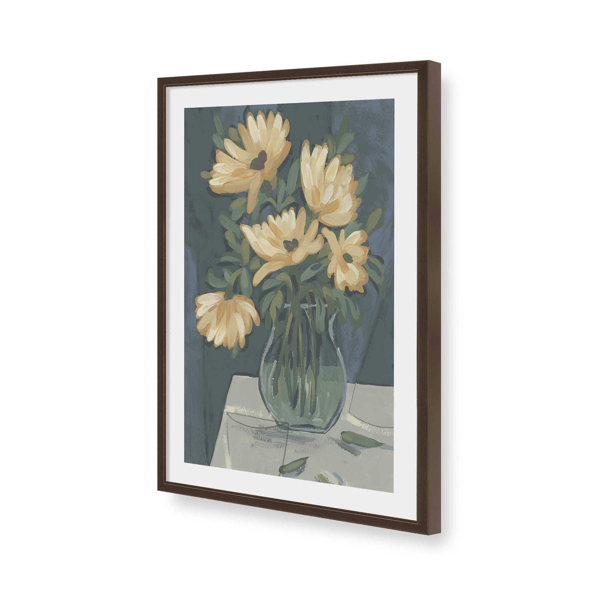 [Color:Brown], Picture of art in a Brown frame of the corner